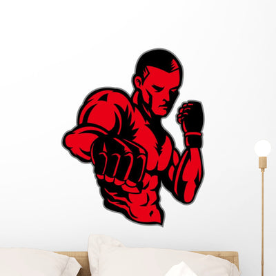 Mma Fighter Wall Decal shown on a wall