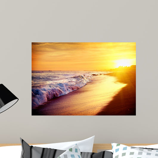 Beautiful Sea Sunset Beach. Mediterranean Sea. Spai Wall Mural