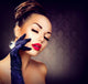 Beauty Fashion Glamour Girl Portrait. Vintage Style Girl 