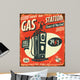 Grunge Retro Gas Station Sign Vector Illustration 
