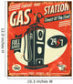 Grunge Retro Gas Station Sign Vector Illustration 