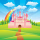 Fairy Tale Castle Vector Illustration 