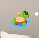 Cute turtle cartoon on inflatable round 