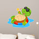Cute turtle cartoon on inflatable round 