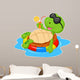 Cute turtle cartoon on inflatable round 