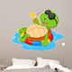 Cute turtle cartoon on inflatable round 