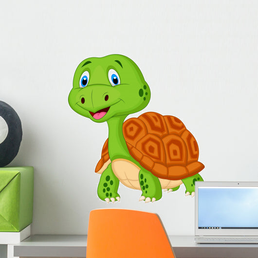 Cute turtle cartoon Wall Decal