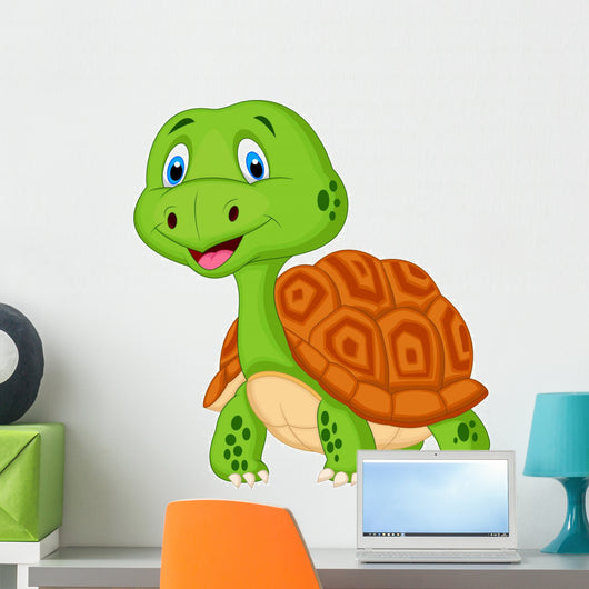 Cute turtle cartoon Wall Decal
