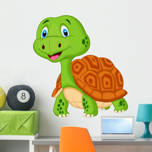 Cute turtle cartoon Wall Decal