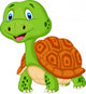Cute turtle cartoon Wall Decal