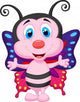 Cute butterfly cartoon Wall Decal