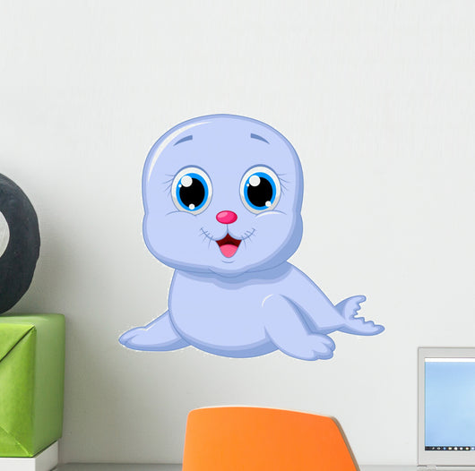 Cute baby seal cartoon Wall Decal