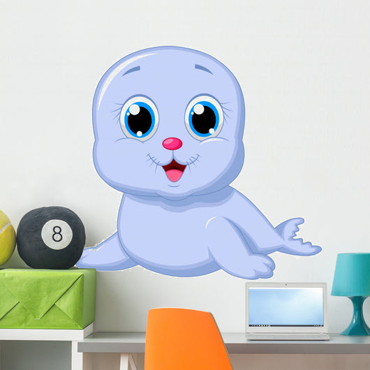 Cute baby seal cartoon Wall Decal