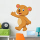 Cute brown bear waving hand Wall Decal