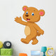 Cute brown bear waving hand Wall Decal