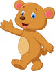 Cute brown bear waving hand Wall Decal