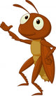 Cute cricket cartoon presenting Wall Decal