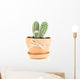 Beautiful cactus in flowerpot, isolated on white Wall Decal