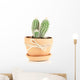 Beautiful cactus in flowerpot, isolated on white Wall Decal