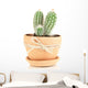 Beautiful cactus in flowerpot, isolated on white Wall Decal