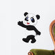 Cute panda cartoon waving hand Wall Decal