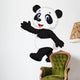 Cute panda cartoon waving hand Wall Decal