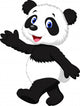 Cute panda cartoon waving hand Wall Decal