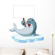 Cute seal cartoon holding blank sign Wall Decal