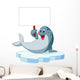 Cute seal cartoon holding blank sign Wall Decal