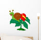 Cute Snail Cartoon Leaf Wall Decal
