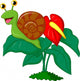 Cute Snail Cartoon Leaf Wall Decal