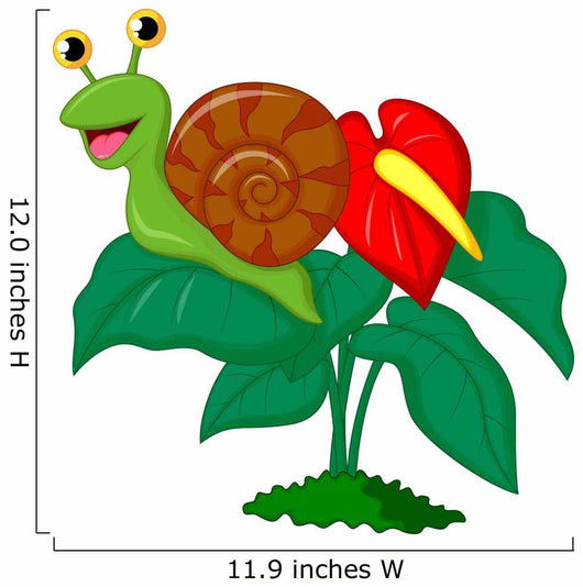 Cute Snail Cartoon Leaf Wall Decal