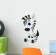 Cute Baby Zebra Cartoon Wall Decal