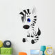 Cute Baby Zebra Cartoon Wall Decal