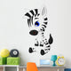 Cute Baby Zebra Cartoon Wall Decal