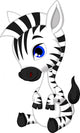 Cute Baby Zebra Cartoon Wall Decal