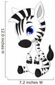 Cute Baby Zebra Cartoon Wall Decal