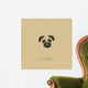 Pug Dog Label Wall Mural