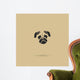 Pug Dog Label Wall Mural