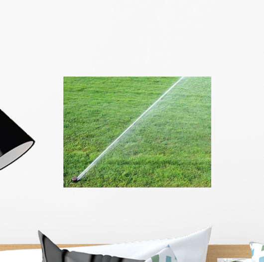 Sprinkler Spraying Water Grass Wall Decal