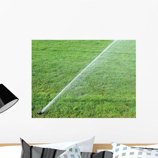 Sprinkler Spraying Water Grass Wall Decal