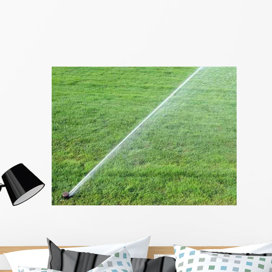 Sprinkler Spraying Water Grass Wall Decal