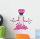 Pink Gecko Meditating Wall Decal