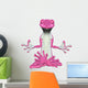 Pink Gecko Meditating Wall Decal