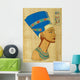 Egyptian Papyrus With Portrait Nefertiti Wall Mural