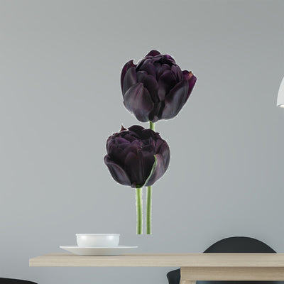 Black Tulip Wall Decal shown on a wall