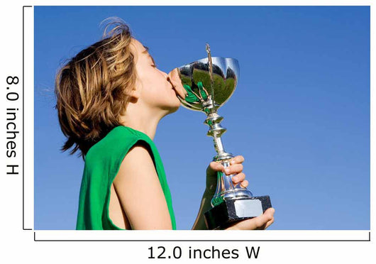 happy successful winner with cup or trophy Wall Mural