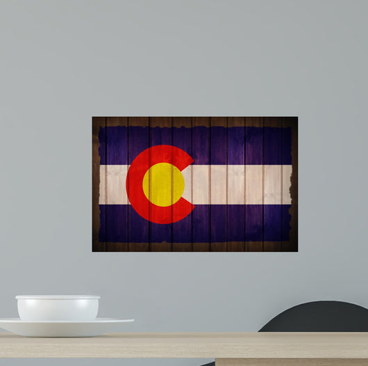 Colorado Flag on Wood Wall Mural