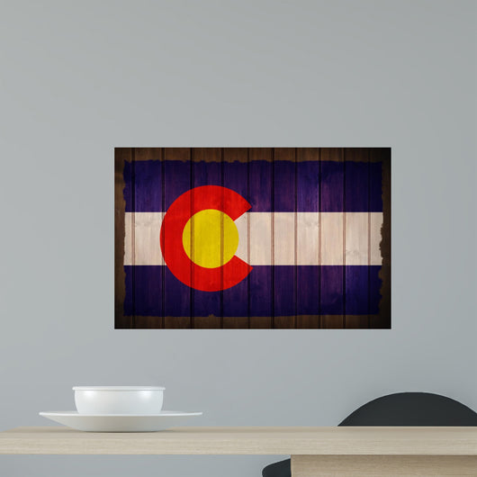 Colorado Flag on Wood Wall Mural