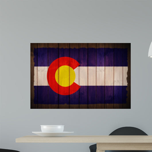 Colorado Flag on Wood Wall Mural